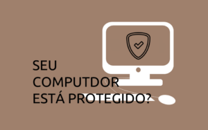 desenho de computador com escudo de proteção na tela